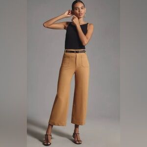 Anthropologie Maeve The Colette Cropped Wide-Leg Pants: Ponte Edition